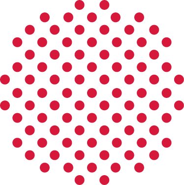 Group of bold, red dots